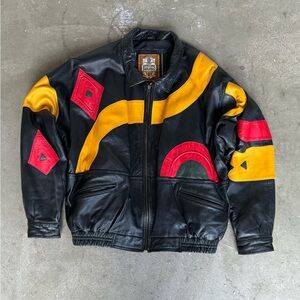 1990s vintage leather bomber jacket
